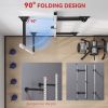 Folding Squat Rack with Pull Up Bar, Wall Mounted and Adjustable, 1000 Pounds Capacity Power Rack, White