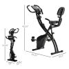 Soozier Exercise Bike Folding Upright Recumbent Stationary Cycling w/ Resistance Band