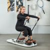 Soozier Foldable Sissy Squat Machine, Hip Thrust Machine with Push Up Stand, Multipurpose Glute Workout Equipment, White
