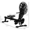 Soozier Air Rowing Machine, Foldable Rower with LCD Digital Monitor & Steel Frame for Home Gym Use