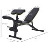 Soozier Adjustable Workout Bench with Leg Extension and Curl, Ergonomic Foam, Dumbbell Bench for Home, Comfortable Padding