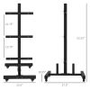 Soozier Olympic Weight Plate Rack Holder 2 inch Plates Bars 440lbs with Wheels Clamps