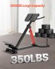 Roman Chair Hyperextension Bench, 350 lbs Adjustable Extension Machine, Multi-Function Exercise Equipment for Glute, Hamstring, Lower Back