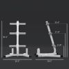 2-Inch Weight Plate Rack with Barbell Bar Holders, Olympic Weight Tree, 660 lbs. Capacity, White
