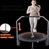 48" Foldable Mini Trampoline Max Load 330lbs/440lbs, Fitness Rebounder with Adjustable Foam Handle