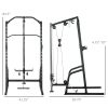 Power Cage with 15-Level Adjustable Squat Rack Cable Pulley Pull up and Push up Stand for Home Gym