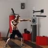Soozier Wall Mount Reflex Boxing Trainer with 360° Rotating Rapid Boxing Bar Punching Ball Black Home Gym Equipment