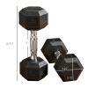 Soozier Hex Rubber Dumbbell Set for No Rolling