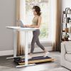 Soozier 2.5HP Walking Pad, Wood Under Desk Treadmill with Remote Control, Transport Wheels and LED Display for Home Gym Office