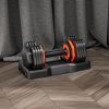 25LB 5 in 1 Single Adjustable Dumbbell Free Dumbbell Weight Adjust with Anti-Slip Metal Handle, Ideal for Full-Body Home Gym Workouts