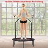 40 Inch Foldable Fitness Rebounder with Resistance Bands Adjustable Home