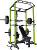 100lb Green Home Gym Set Multi-functional Power Cage, Home Adjustable Pullup Squat Rack 1000Lbs Capacity Comprehensive Fitness Barbell Rack