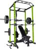 100lb Green Home Gym Set Multi-functional Power Cage, Home Adjustable Pullup Squat Rack 1000Lbs Capacity Comprehensive Fitness Barbell Rack