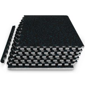 Rubber Top Exercise Puzzle Mat (Option: 3/4 in  Blue  24 Sq Ft   6 Tiles)