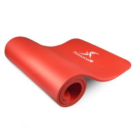 Extra Thick Yoga and Pilates Mat (Option: 1/2in  Red)