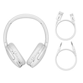 Baseus D02 Pro Wireless Headphones Sport Bluetooth 5.3 Earphone Handsfree Headset Ear Buds Head Phone Earbuds For iPhone Xiaomi (Color: White, Ships From: China)