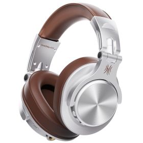 A70 Bluetooth 5.2 Headphones Stereo Over Ear Wireless Headset Professional Recording Studio Monitor DJ Headphones (Color: SILVER, Ships From: China)