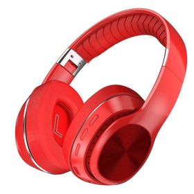 Wireless HiFi Headphones With Mic Foldable Over Ear Bluetooth 5.0 Headphone Support TF Card/FM Radio for Phone PC (Color: Red, Ships From: China)
