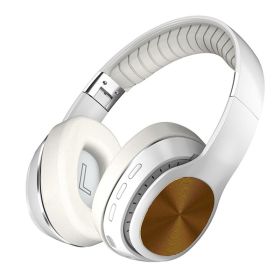 Wireless HiFi Headphones With Mic Foldable Over Ear Bluetooth 5.0 Headphone Support TF Card/FM Radio for Phone PC (Color: White, Ships From: China)
