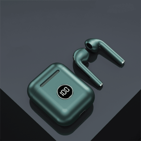 Garyway Portable X1 J18 TWS New design V5.2 wireless earbuds LCD battery display earphone for sporting Smart Touch Control (Color: Green)
