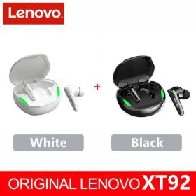 XT92 TWS Gaming Earbuds Low Latency Bluetooth Earphones Stereo Wireless 5.1 Bluetooth Headphones Touch Control Headset (Color: XT92 black 1 white 1, Ships From: China)