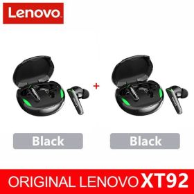 XT92 TWS Gaming Earbuds Low Latency Bluetooth Earphones Stereo Wireless 5.1 Bluetooth Headphones Touch Control Headset (Color: XT92 black 2, Ships From: China)
