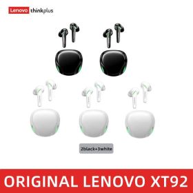XT92 TWS Gaming Earbuds Low Latency Bluetooth Earphones Stereo Wireless 5.1 Bluetooth Headphones Touch Control Headset (Color: XT92 black 2 white3, Ships From: China)