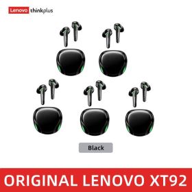 XT92 TWS Gaming Earbuds Low Latency Bluetooth Earphones Stereo Wireless 5.1 Bluetooth Headphones Touch Control Headset (Color: XT92 black 5, Ships From: China)