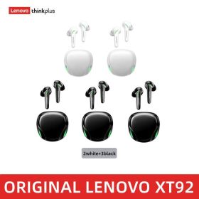 XT92 TWS Gaming Earbuds Low Latency Bluetooth Earphones Stereo Wireless 5.1 Bluetooth Headphones Touch Control Headset (Color: XT92 black 3 white2, Ships From: China)