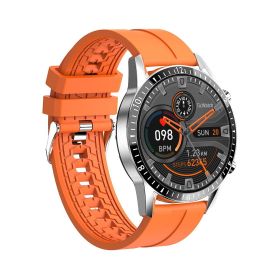 I9 smart watch Bluetooth hands-free call explosion heart rate blood pressure blood oxygen sleep monitoring watch (Colour: Orange tape)