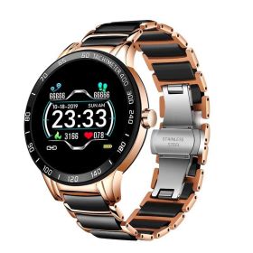 LIGE cross-border smart watch ceramic watch chain watch multi-function sports waterproof watch blood pressure itching (Colour: 0151 Meihei)