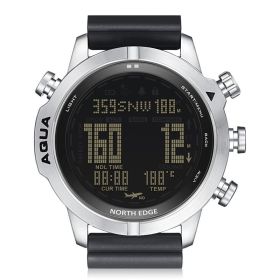 Men's outdoor sports waterproof intelligent diving computer watch altitude pressure compass temperature electronic watch (Colour: black)
