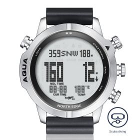 Men's outdoor sports waterproof intelligent diving computer watch altitude pressure compass temperature electronic watch (Colour: white dial)