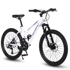 S26103 26 inch Mountain Bike for Teenagers Girls Women, Shimano 21 Speeds with Dual Disc Brakes and 100mm Front Suspension (Color: as Pic)