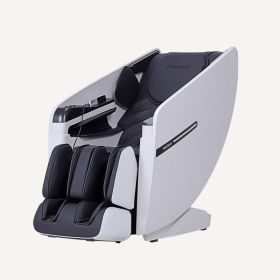 Massage Chair Full Body, Zero Gravity SL-Track Shiatsu Massage Recliner Chair with Body Scan, Airbags, Foot Rollers, Deep Yoga Stretch (Main Material: PU Leather, Main Color: Black White)