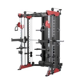 FUNCTIONAL SMITH MACHINE ,Home Gym Training Machine, Professional Strength Training (Main Material: ABS+Steel(Q235), Main Color: Black+Red)