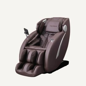 Massage Chair Full Body, Zero Gravity SL-Track Shiatsu Massage Recliner Chair with Body Scan, Airbags, Foot Rollers, Deep Yoga Stretch (Main Material: PU Leather, Main Color: Brown)