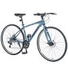 Shimano 7 Speed Hybrid Bike Aluminum Alloy Frame Double Disc Brakes 700C Road Bike For men women's City Bicycle