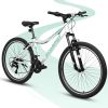 A24208 24 Inch Mountain Bike, 21-Speed V-Brake, Front Suspension, Carbon Steel Frame Mountain Bike For Teenagers Girls Women Bicycles