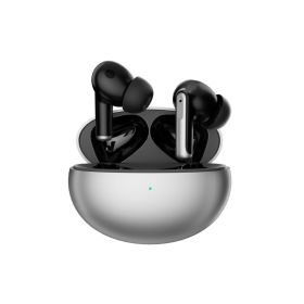 ClarityPLUS Earbuds With Super Clear Sound And Wireless Charging (Color: SILVER-BLACK)