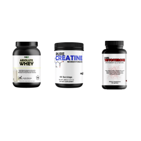 Anabolic Bundle Protein, Creatine Testosterone Booster (Protein: Absolute Whey Vanilla, Creatine and Testosteron: Creatine and Testosterone)