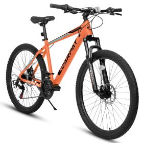 A26322 26-inch mountain bike adult aluminum frame shock absorbing front fork bike 21-speed disc brake mountain bike (Color: as Pic)