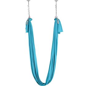 VEVOR Aerial Silk & Yoga Swing, 11 Yards, Aerial Yoga Hammock Kit with 100gsm Nylon Fabric, Full Rigging Hardware & Easy Set-up Guide (Color: light blue, size: 10 x 2.8 m)