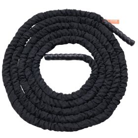 VEVOR Battle Rope 1.5" 30Ft Gym Workout Strength Training Exercise Fitness Rope (Color: Black, Product Type: Battle Rope with Protective Sleeve)