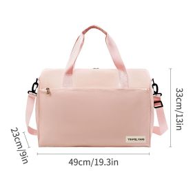 Travel Duffel Bag Weekend and Business Travel Bag Can be used for Sports Bags and Hospital Waiting Bags Overnight Duffel Bag with Trolley Case Cover (Color: Pink)