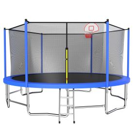 16FT Trampoline with Balance Bar & Basketball Hoop&Ball, 1.5MM Thickened Recreational Trampoline for Adults & Kids (Color: as Pic)