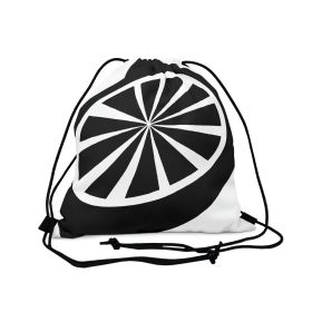 Drawstring Backsac Bag - Black And White Geometric Pattern (size: 14â€ x 13â€)