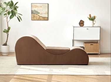 Solace Yoga Chaise Lounge Chair for Stretching, Relaxation & Exercise, Ergonomic Design with Soft Yet Firm High-Density Foam Core (Color: as Pic)
