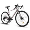 A28320RS 700C Road Bike, 16-Speed Outdoor Bike Disc Brakes, Light Weight Aluminum Frame ,Racing Bike City Commuting Road Bicycle M Size for Men Women