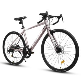 A28320RS 700C Road Bike, 16-Speed Outdoor Bike Disc Brakes, Light Weight Aluminum Frame ,Racing Bike City Commuting Road Bicycle M Size for Men Women (Color: as Pic)